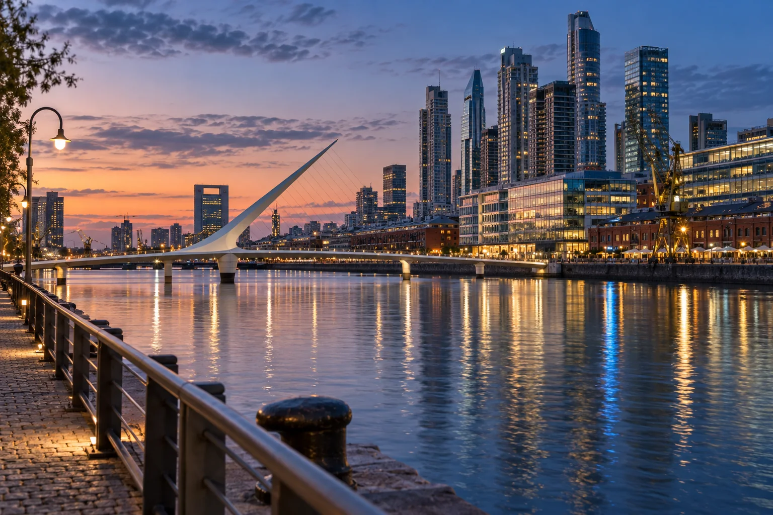 AI-generated waterfront cityscape inspired by Buenos Aires